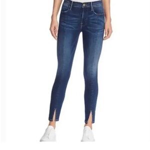 FRAME Le Skinny de Jeanne Medium Wash Slit Ankle Jeans Size 29